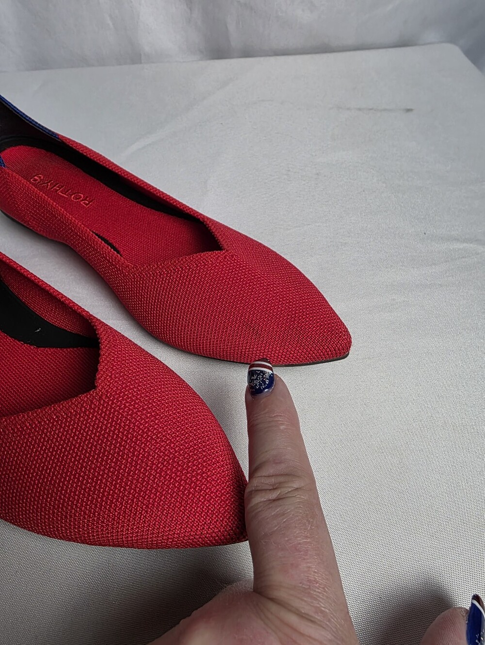Rothy's The Point Red Flats Women's Size 8 - Picture 2 of 7